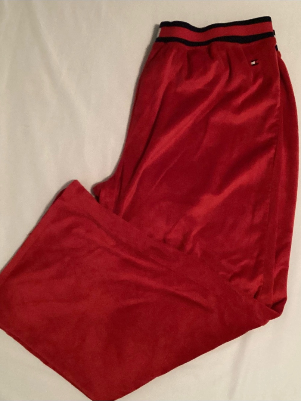 Tommy Hilfiger Red Velour Pull On Sweat Lounge Pants Size XL